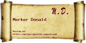 Merker Donald névjegykártya